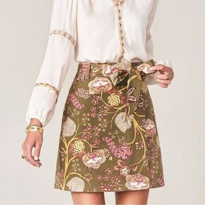 Spartina 449 Linden Stretch Skirt Jones Hundred Olive Sz XS